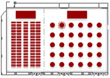 1/3室 (着席スクール240席(左)) 2/3室 (着席360席(右)) の例